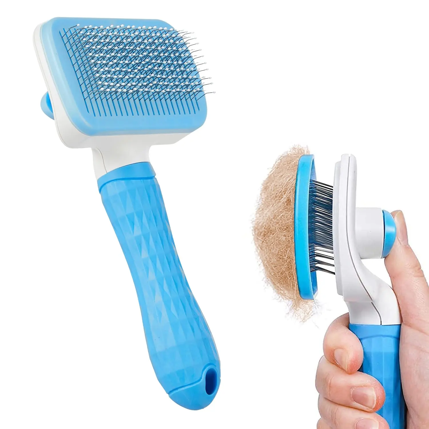 Adidog Self Cleaning Slicker Pet Grooming Brush | Pet Cleaning Tool Suitable for All Pets | Rectangular Shape